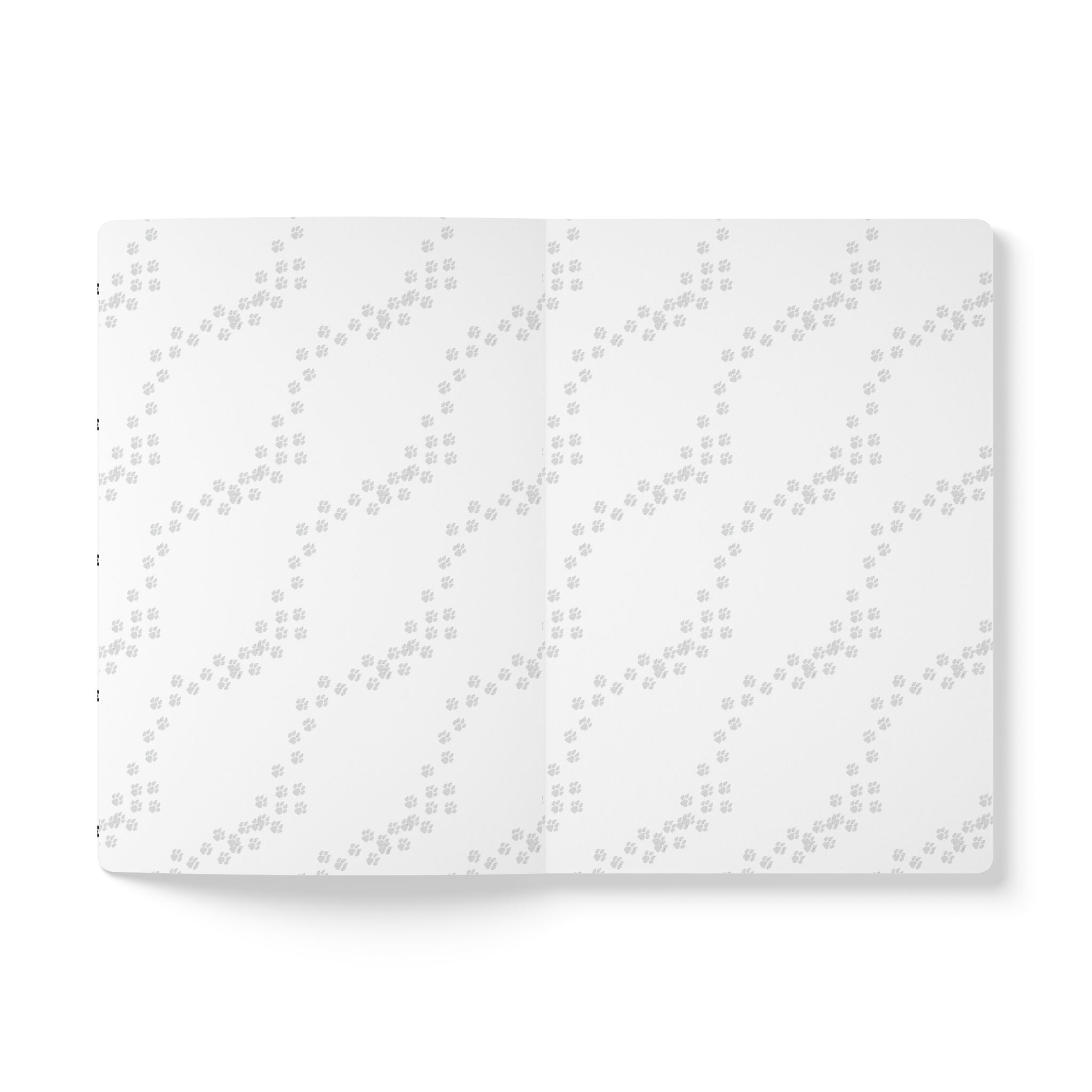 Paw Print Heart Pattern Softcover Journal