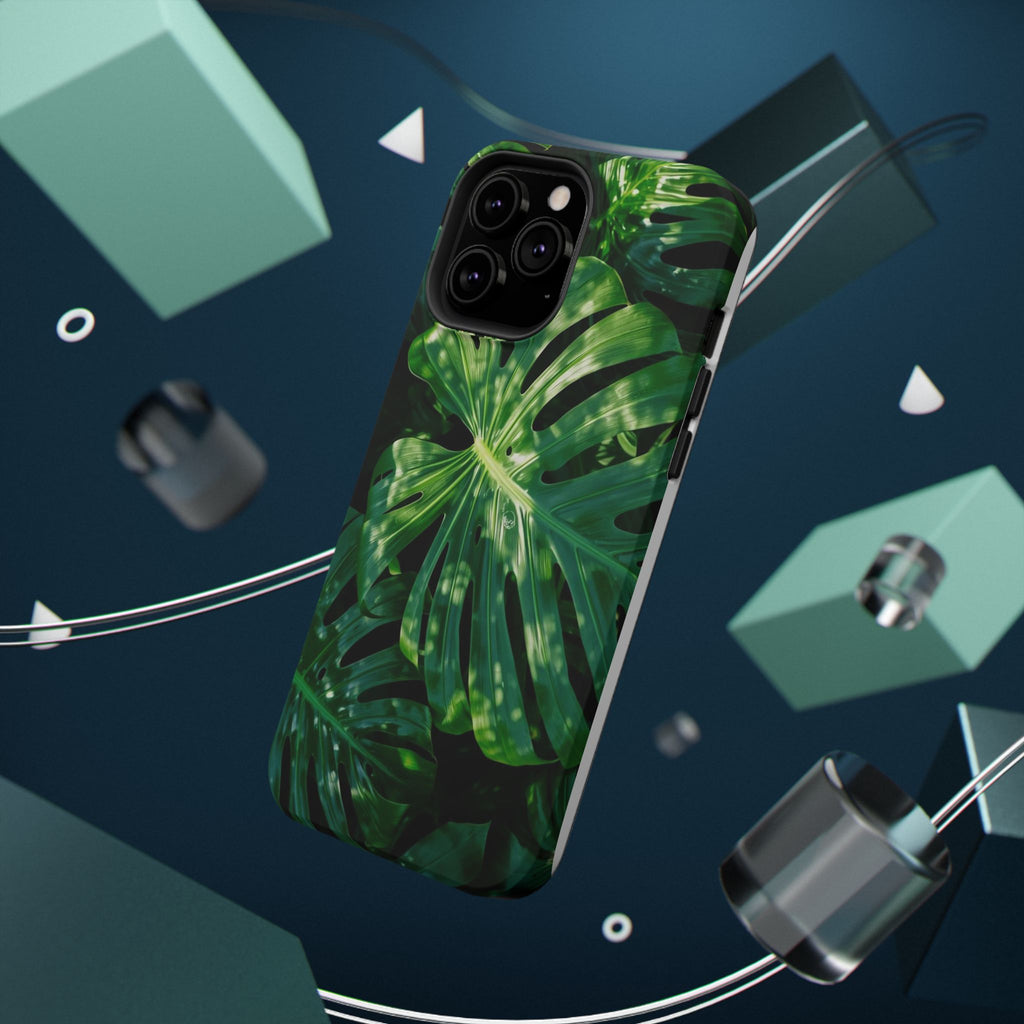 Samsung and iPhone Monstera Leaf Pattern Phone Case Impact-Resistant