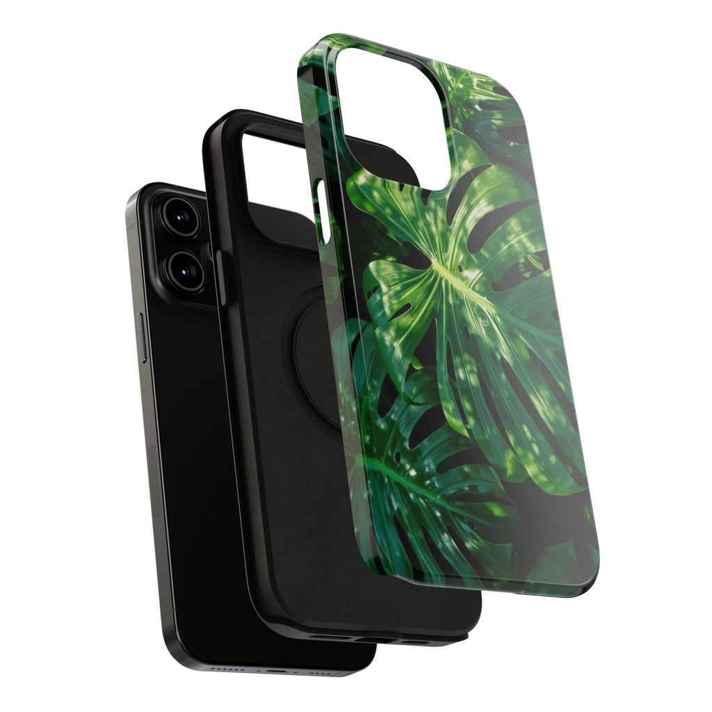 Samsung and iPhone Monstera Leaf Pattern Phone Case Impact-Resistant