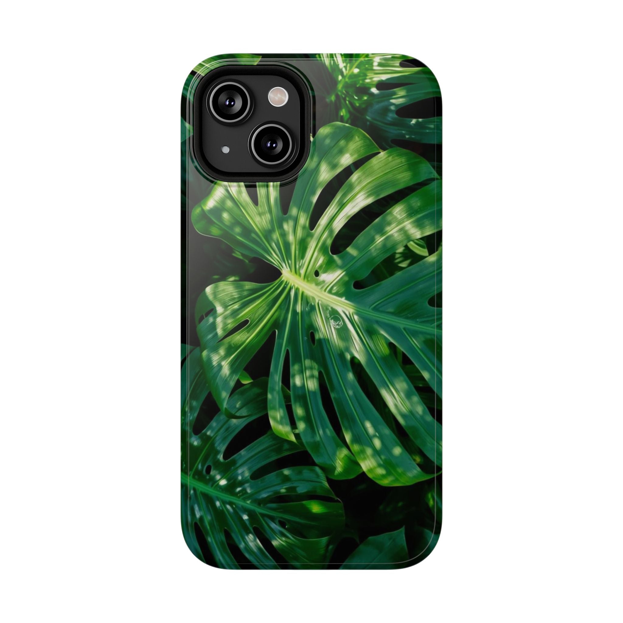 Samsung and iPhone Monstera Leaf Pattern Phone Case | Impact-Resistant Case