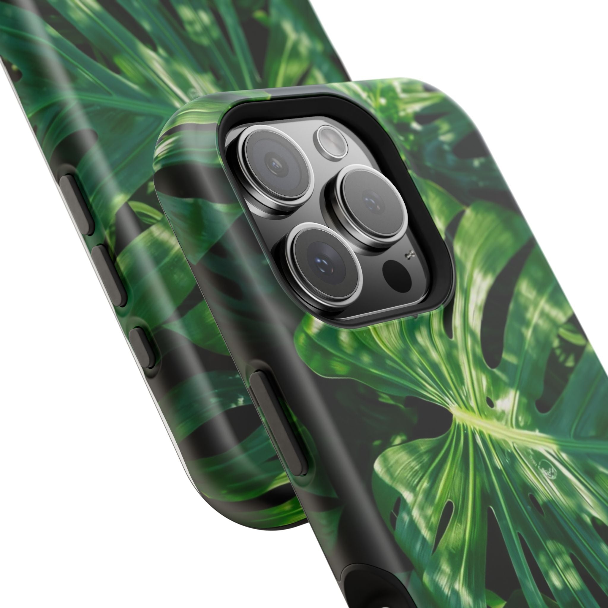 Samsung and iPhone Monstera Leaf Pattern Phone Case | Impact-Resistant Case