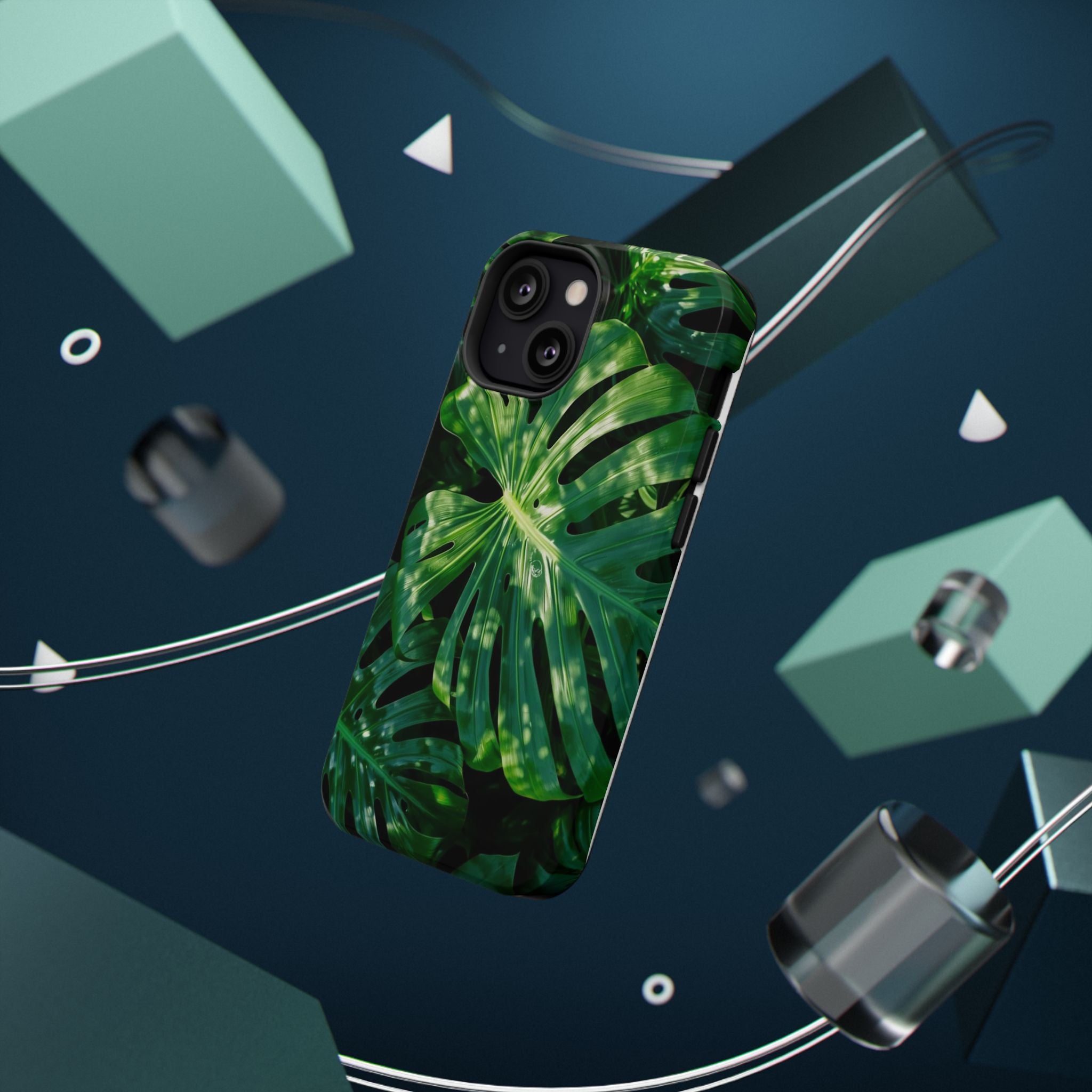 Samsung and iPhone Monstera Leaf Pattern Phone Case | Impact-Resistant Case