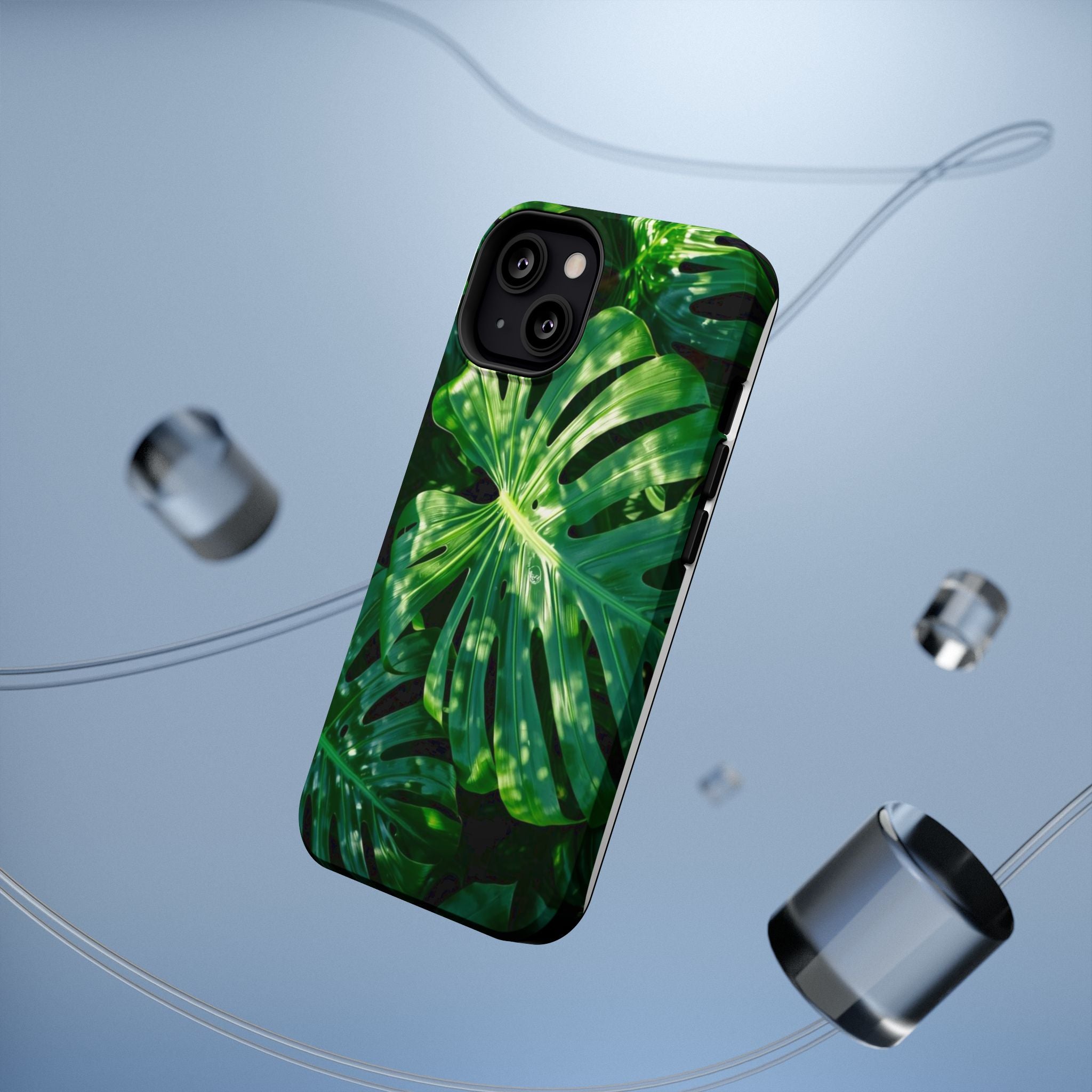 Samsung and iPhone Monstera Leaf Pattern Phone Case | Impact-Resistant Case