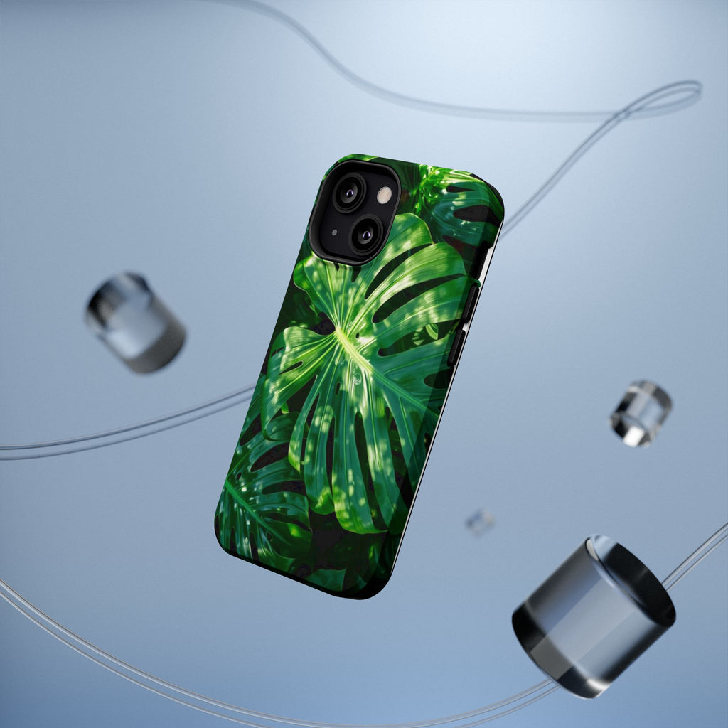 Samsung and iPhone Monstera Leaf Pattern Phone Case | Impact-Resistant Case