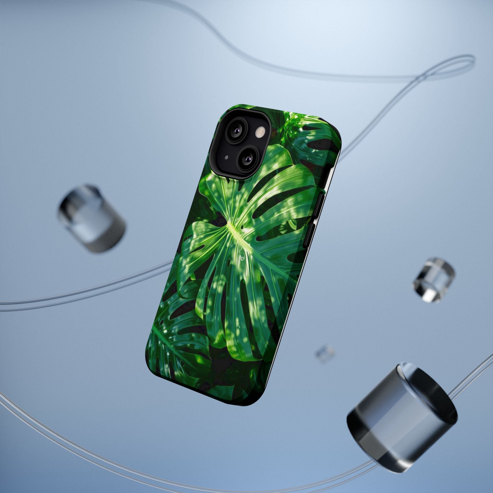 Samsung and iPhone Monstera Leaf Pattern Phone Case | Impact-Resistant Case