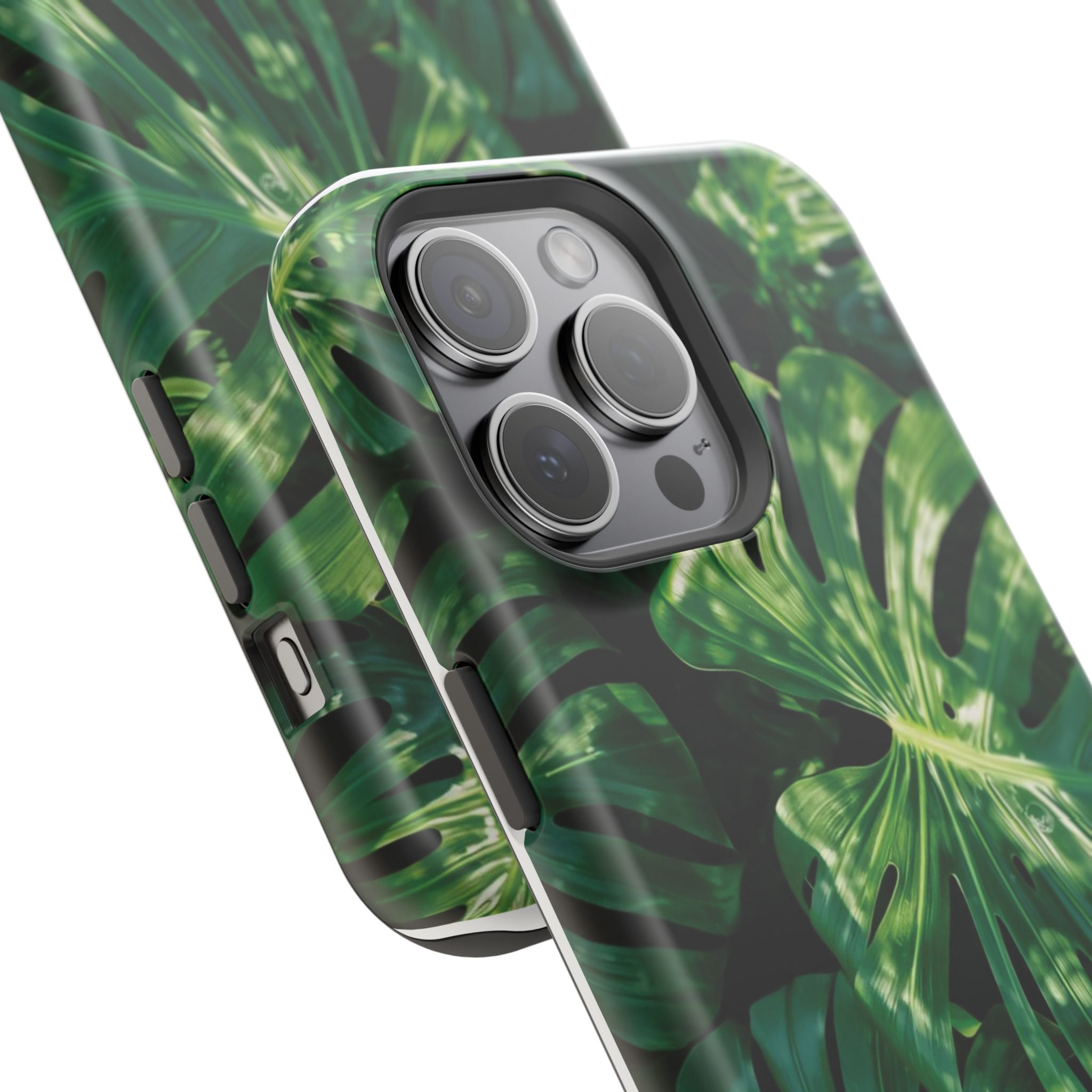 Magnetic iPhone Monstera Leaf Phone Case Impact-Resistant