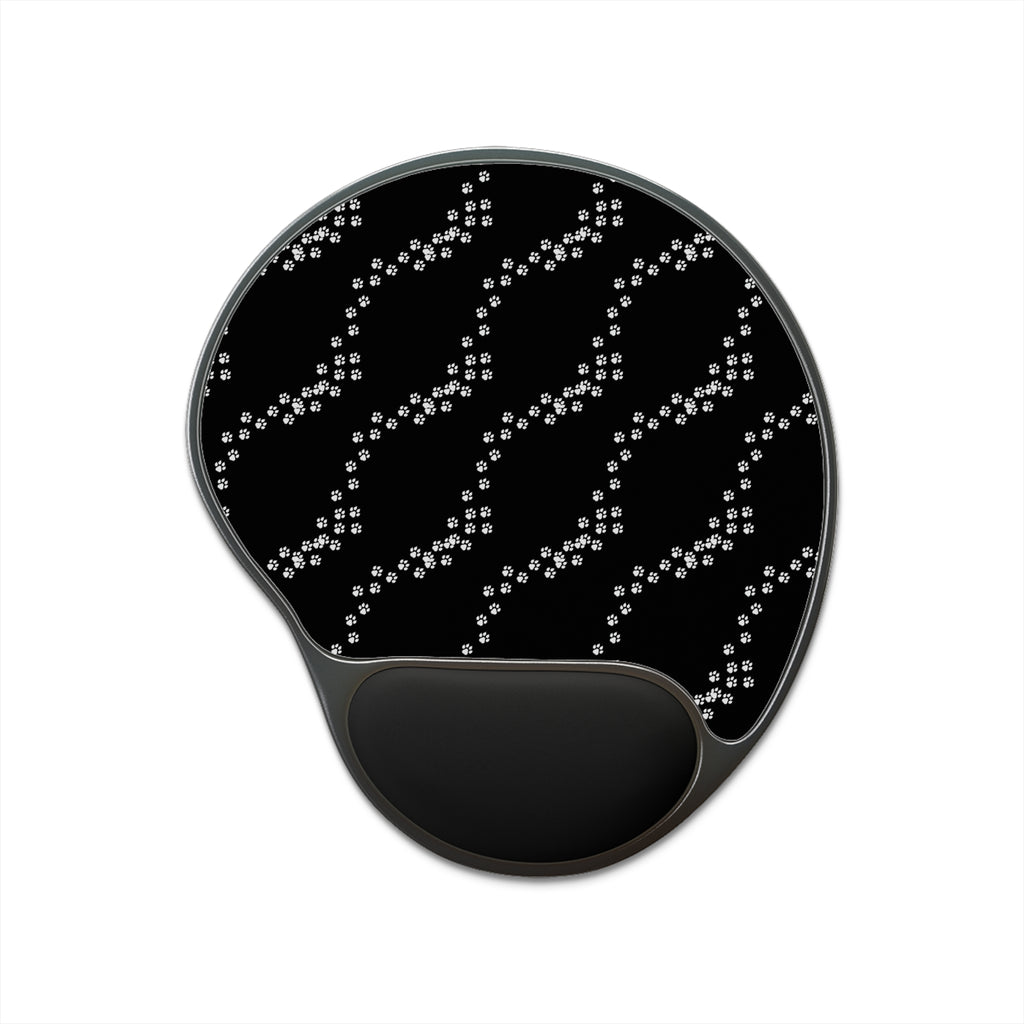 Diagonal Paw Print Pattern Mouse Pad with Wrist Rest