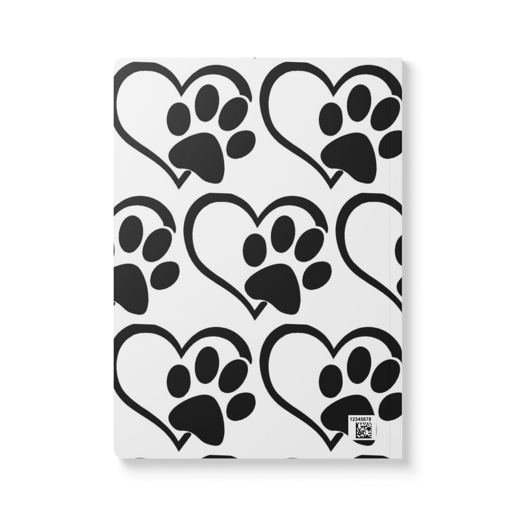 Paw Print Heart Pattern Softcover Journal