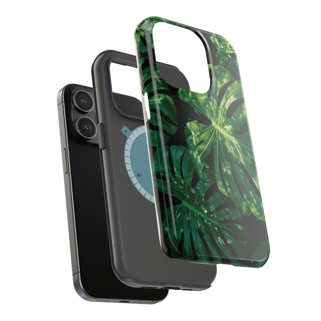 Magnetic iPhone Monstera Leaf Phone Case | Tropical Botanical Magnetic Impact-Resistant Case
