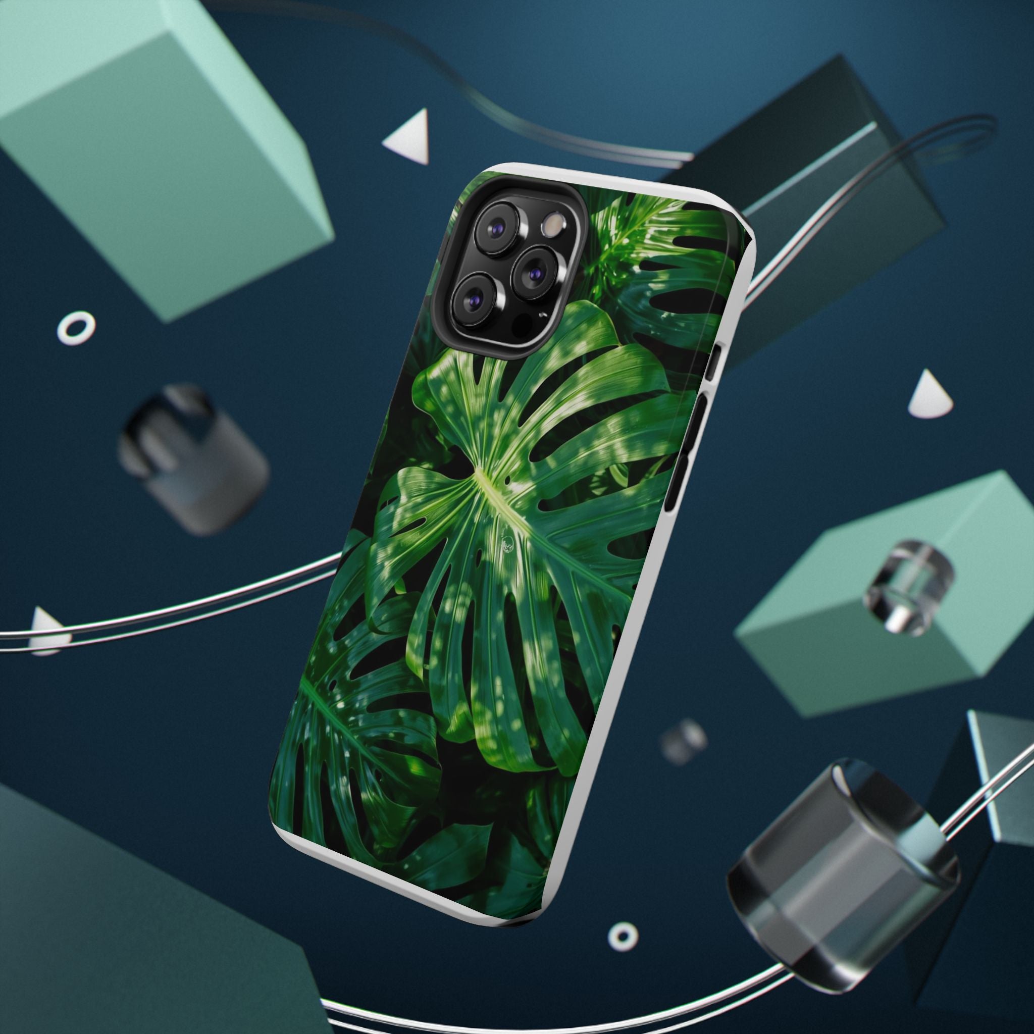 Samsung and iPhone Monstera Leaf Pattern Phone Case | Impact-Resistant Case