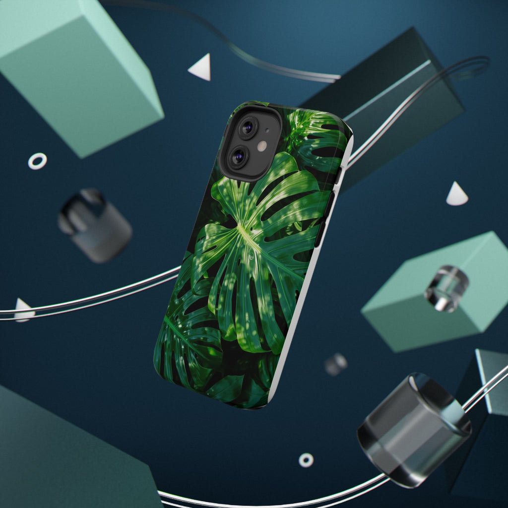 Samsung and iPhone Monstera Leaf Pattern Phone Case Impact-Resistant