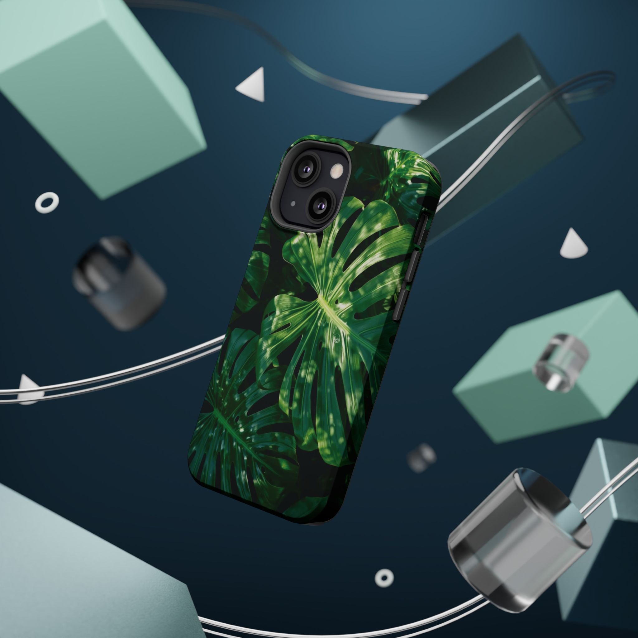Magnetic iPhone Monstera Leaf Phone Case Impact-Resistant