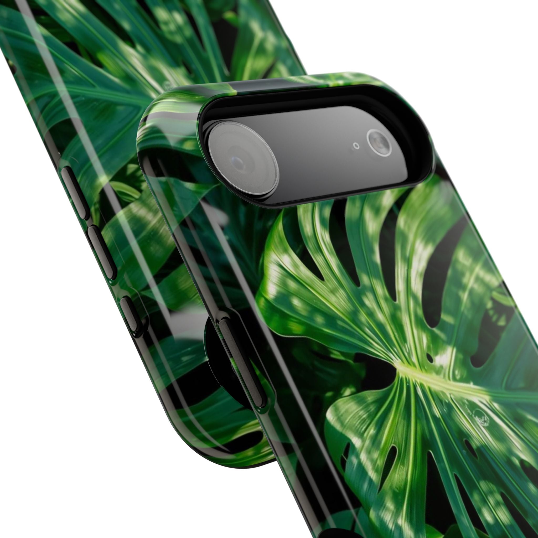 Samsung and iPhone Monstera Leaf Pattern Phone Case Impact-Resistant
