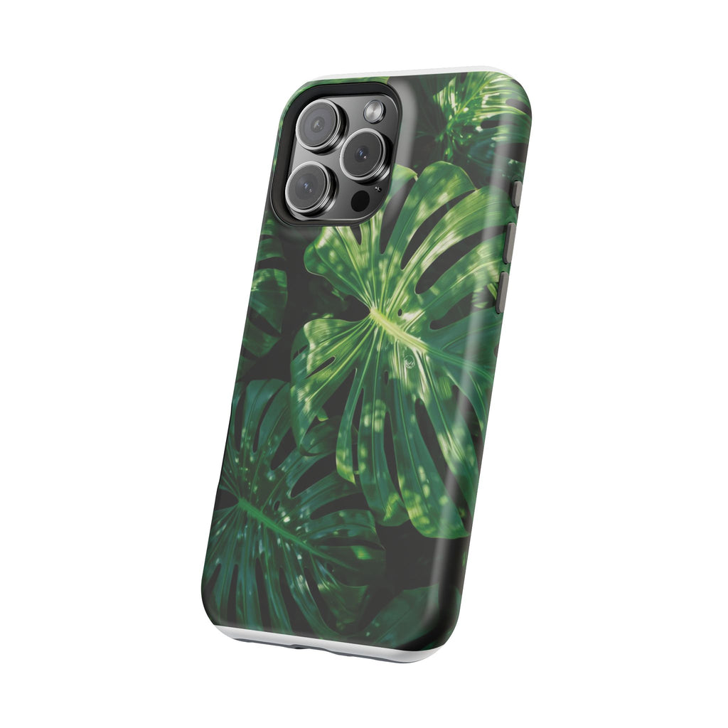 Magnetic iPhone Monstera Leaf Phone Case | Tropical Botanical Magnetic Impact-Resistant Case