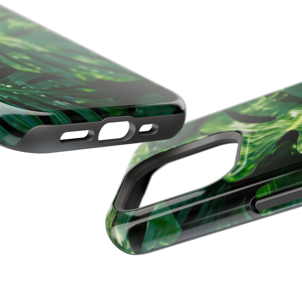 Samsung and iPhone Monstera Leaf Pattern Phone Case Impact-Resistant