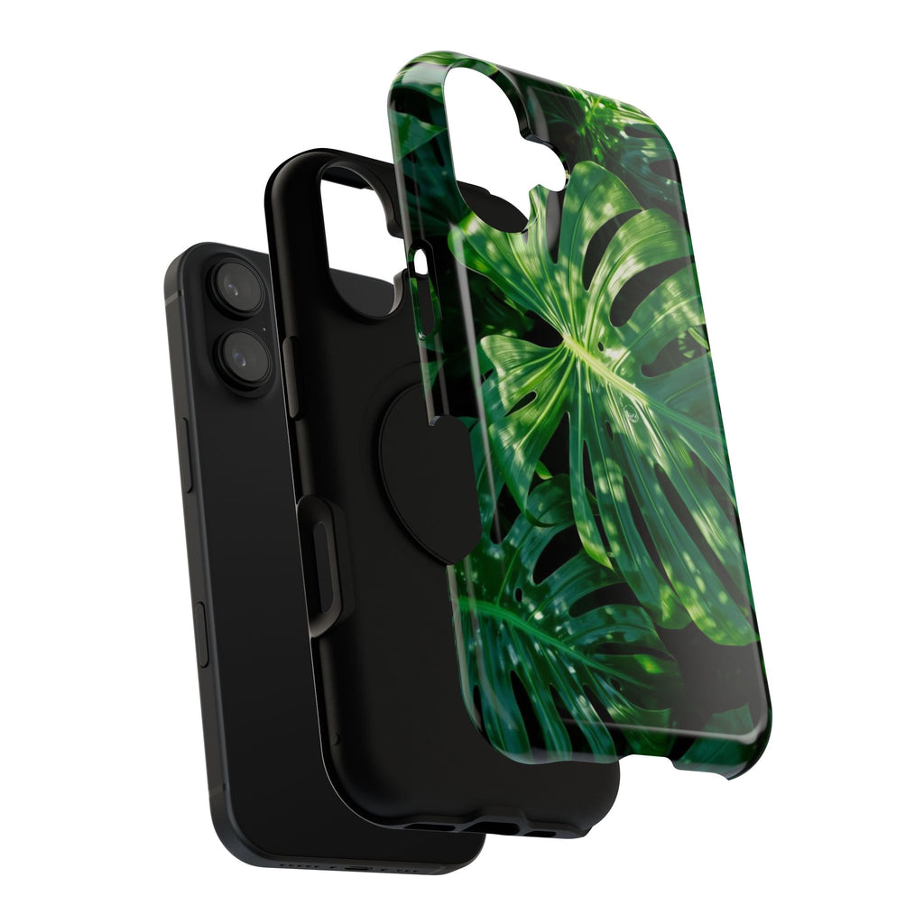 Samsung and iPhone Monstera Leaf Pattern Phone Case | Impact-Resistant Case
