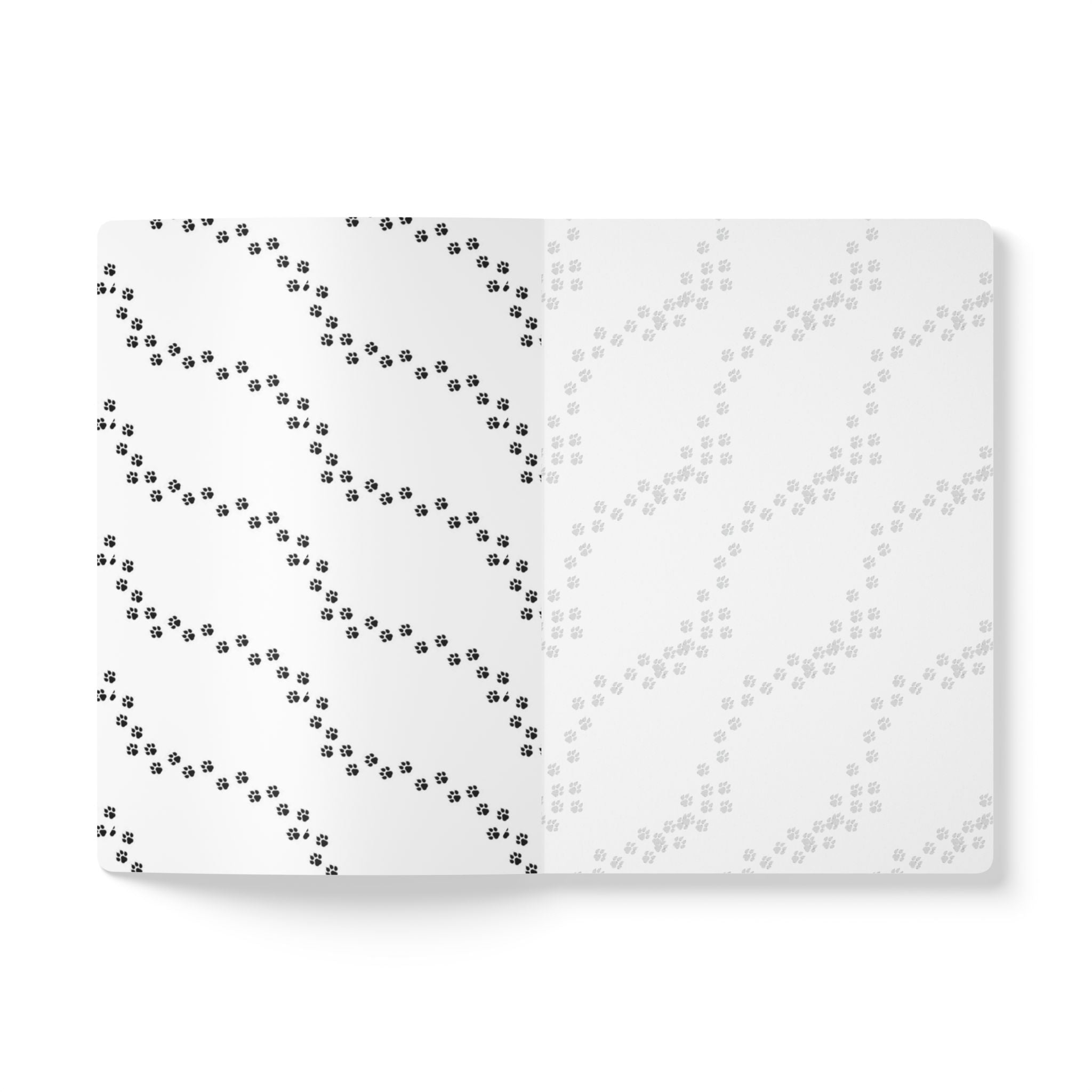 Paw Print Heart Pattern Softcover Journal