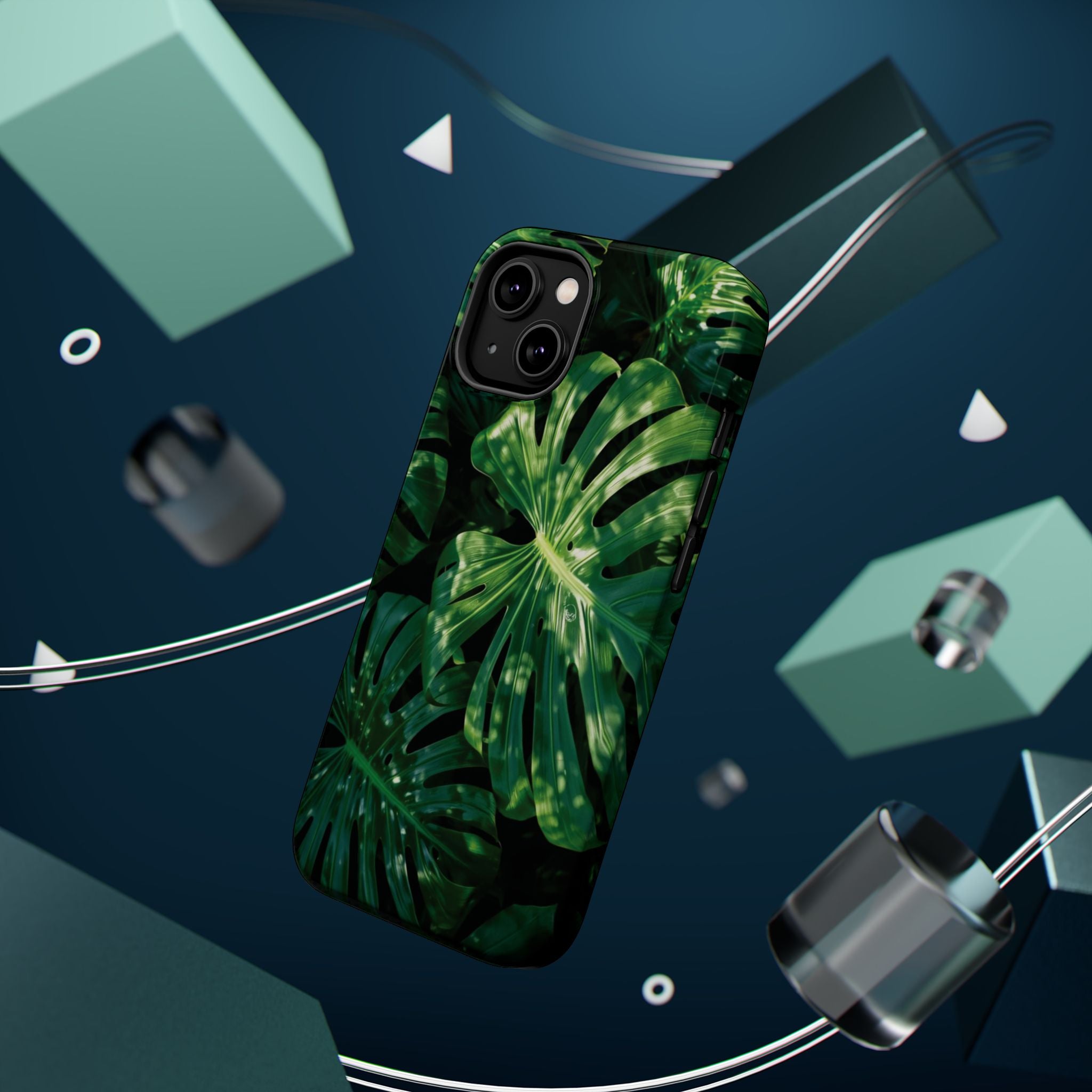 Magnetic iPhone Monstera Leaf Phone Case | Tropical Botanical Magnetic Impact-Resistant Case