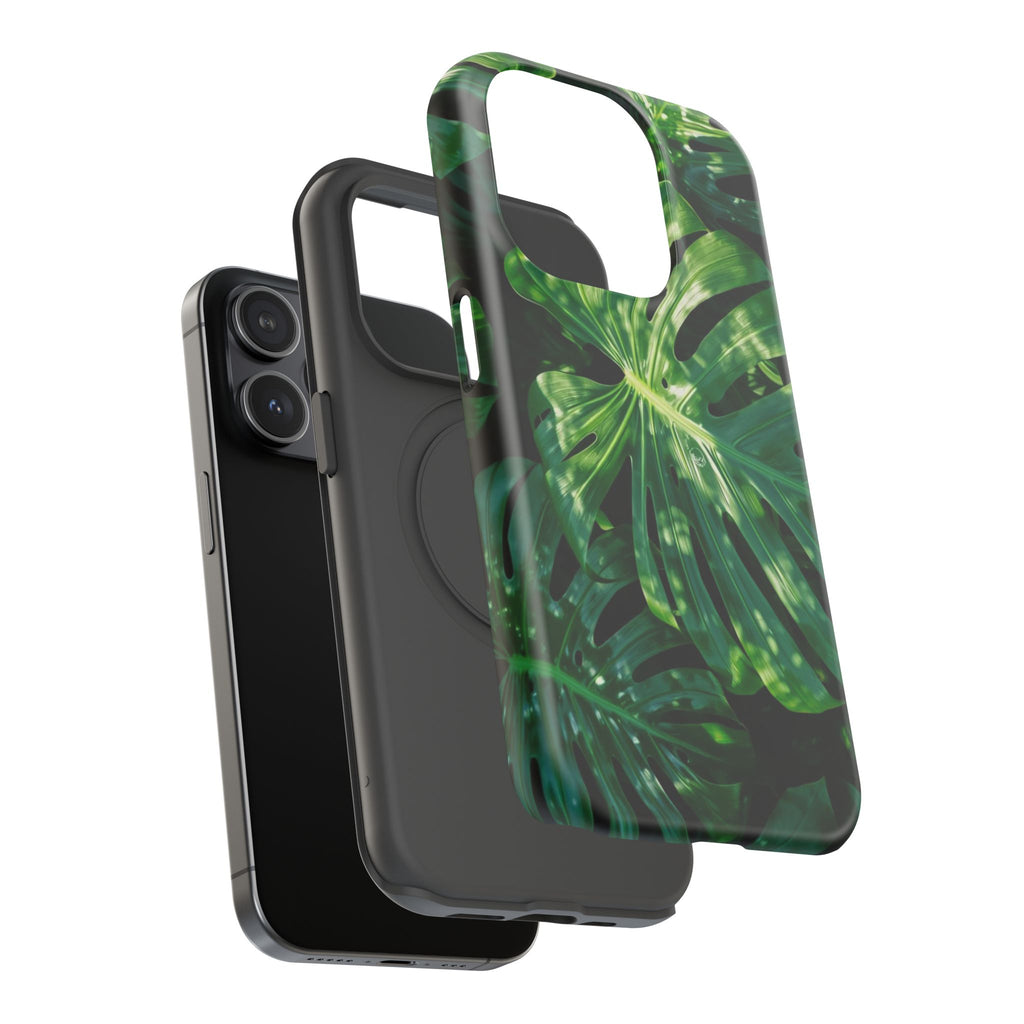 Samsung and iPhone Monstera Leaf Pattern Phone Case | Impact-Resistant Case