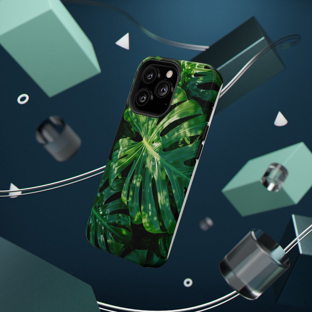 Samsung and iPhone Monstera Leaf Pattern Phone Case Impact-Resistant