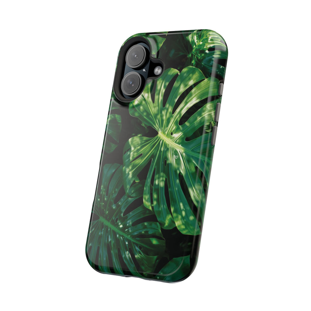 Magnetic iPhone Monstera Leaf Phone Case | Tropical Botanical Magnetic Impact-Resistant Case