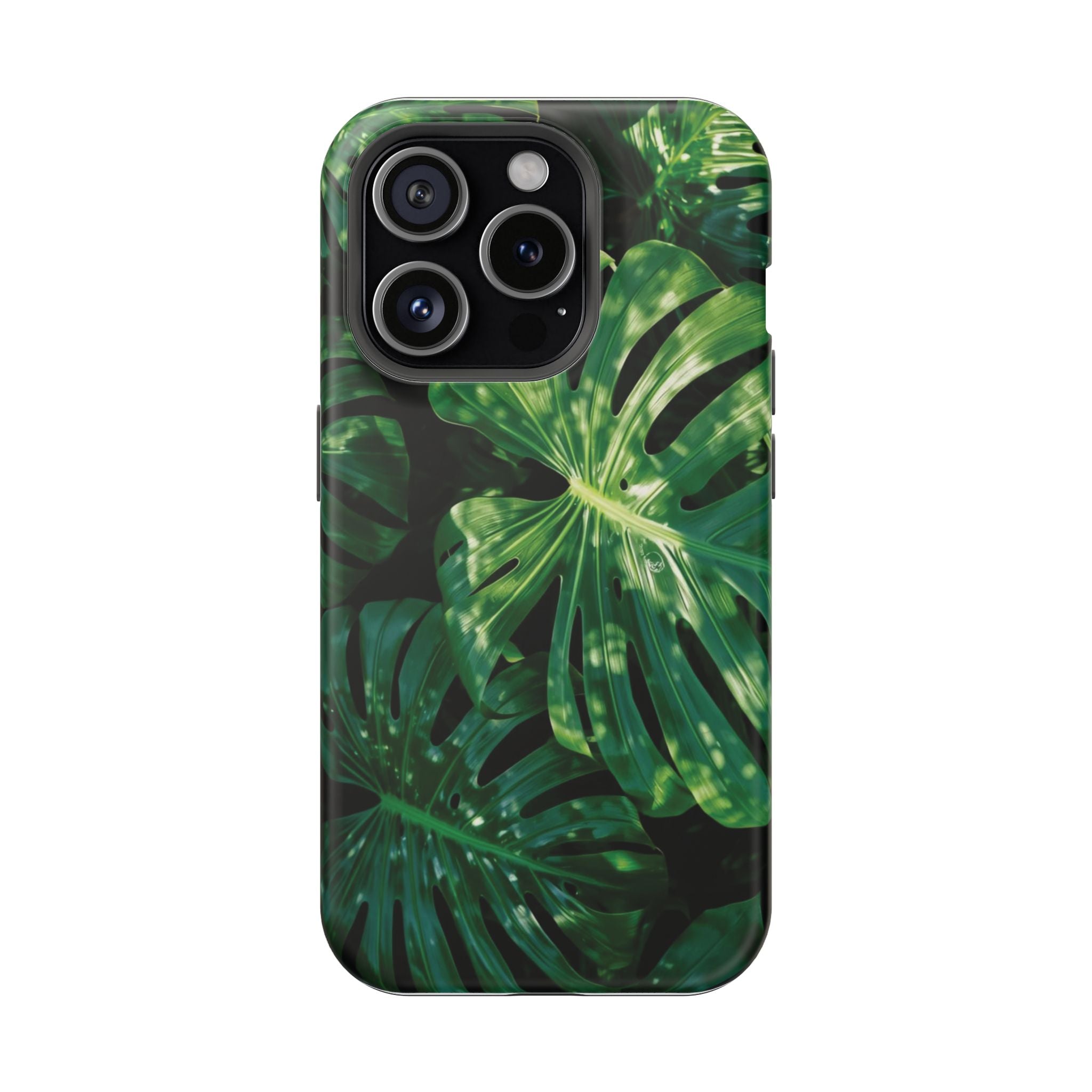 Magnetic iPhone Monstera Leaf Phone Case Impact-Resistant