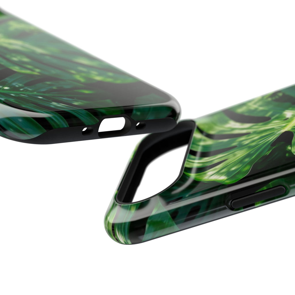 Samsung and iPhone Monstera Leaf Pattern Phone Case Impact-Resistant