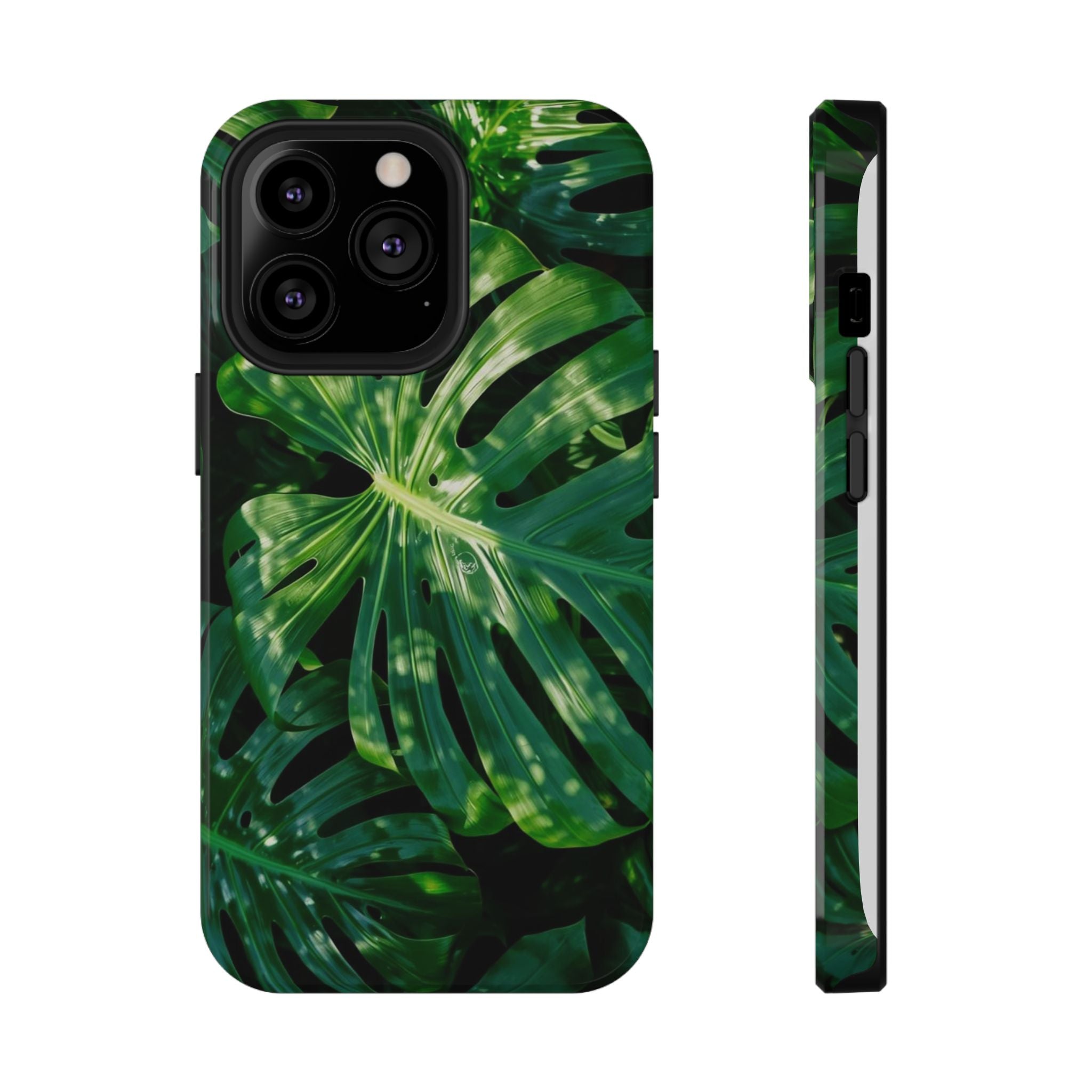 Samsung and iPhone Monstera Leaf Pattern Phone Case | Impact-Resistant Case
