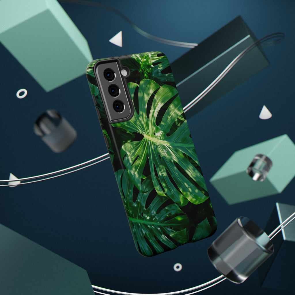 Samsung and iPhone Monstera Leaf Pattern Phone Case Impact-Resistant