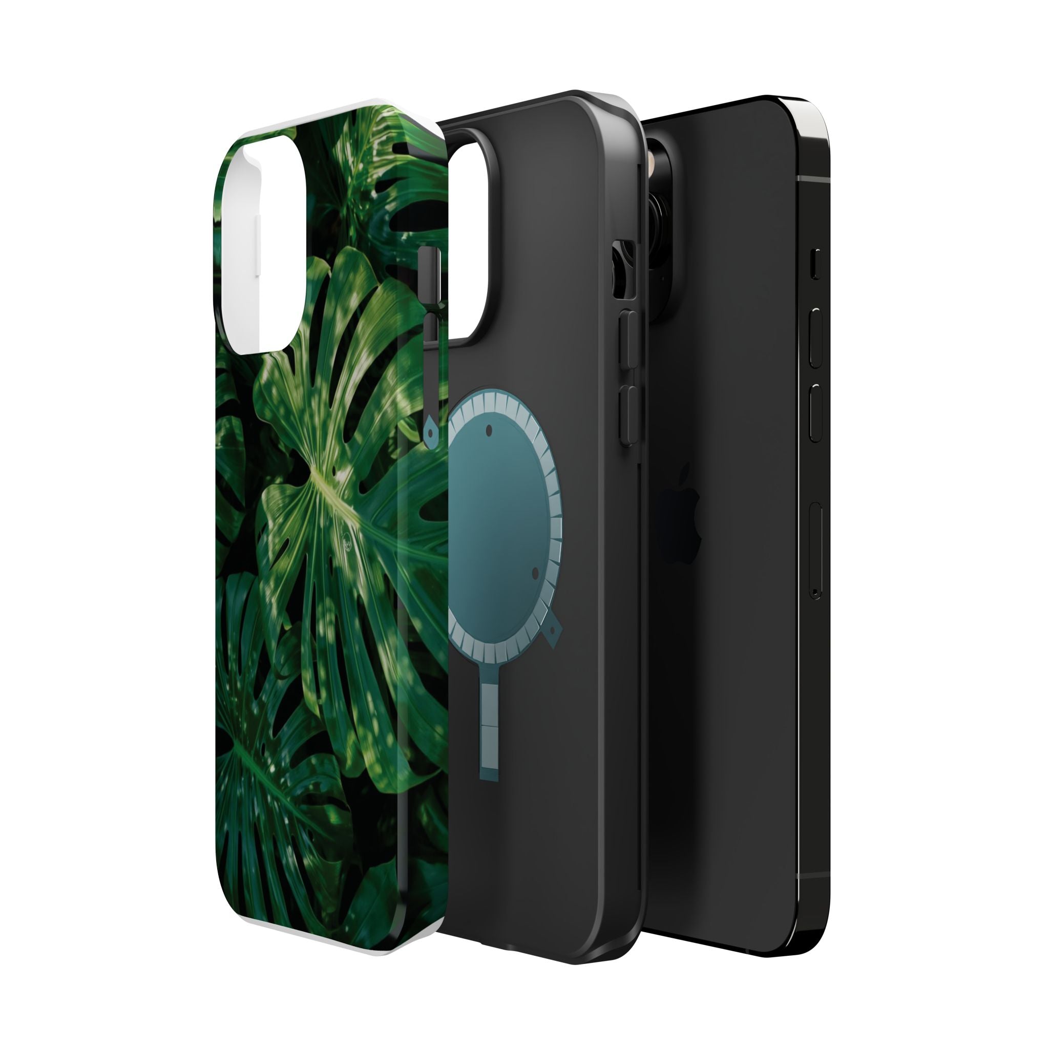 Magnetic iPhone Monstera Leaf Phone Case | Tropical Botanical Magnetic Impact-Resistant Case