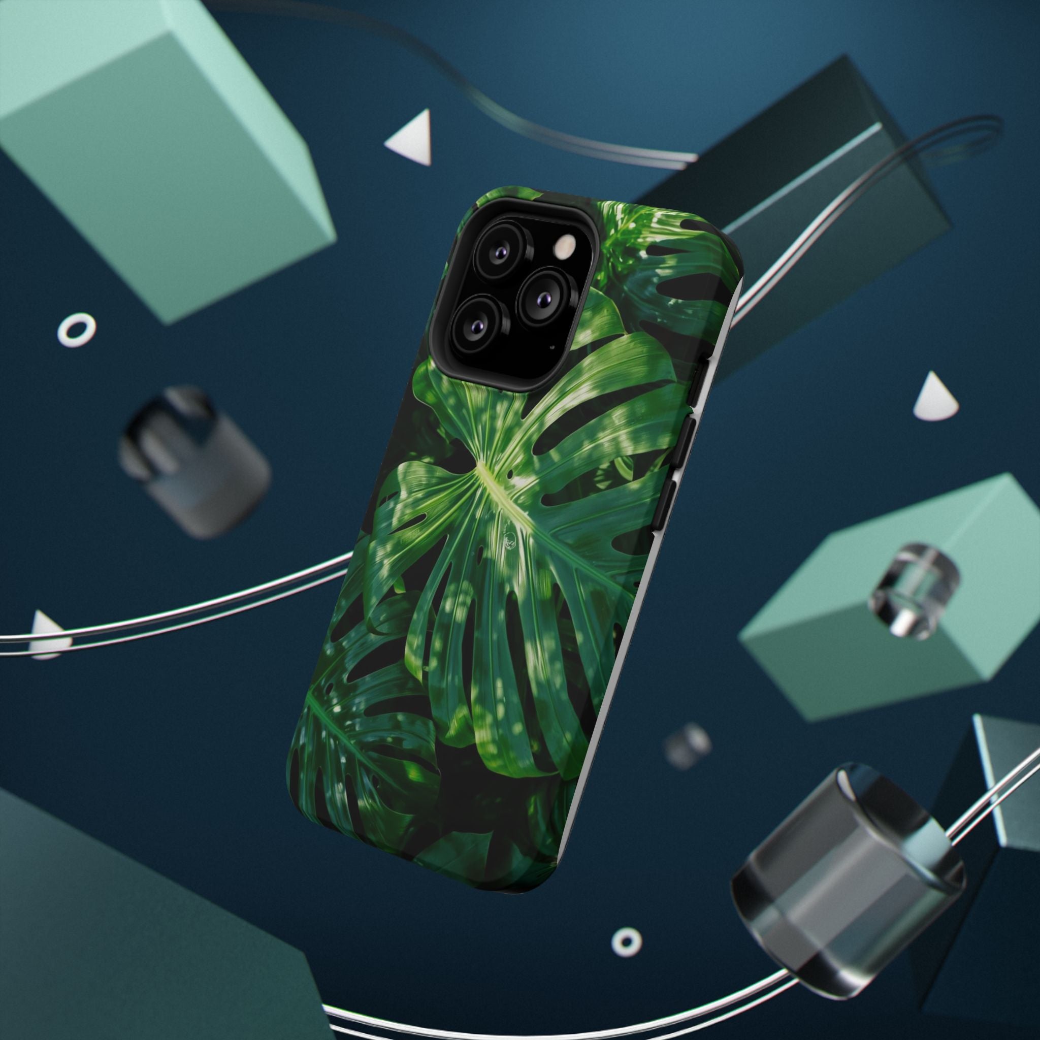 Samsung and iPhone Monstera Leaf Pattern Phone Case | Impact-Resistant Case