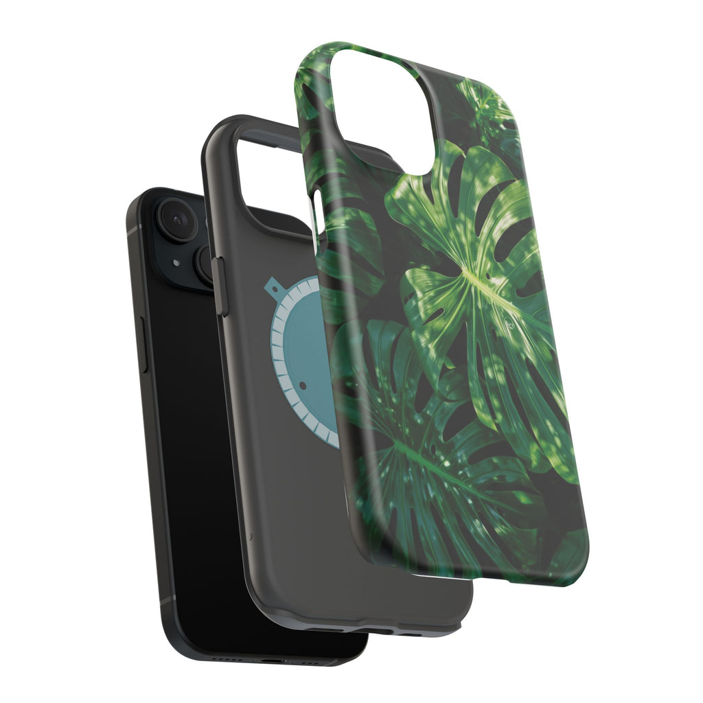Magnetic iPhone Monstera Leaf Phone Case Impact-Resistant