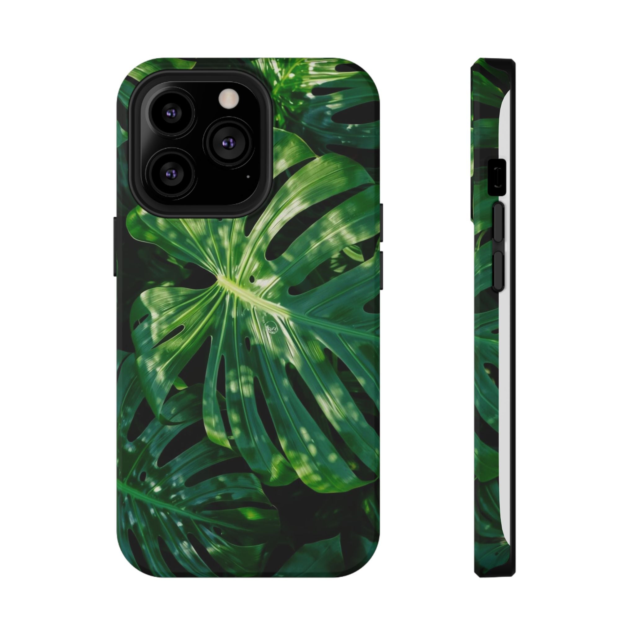 Samsung and iPhone Monstera Leaf Pattern Phone Case | Impact-Resistant Case