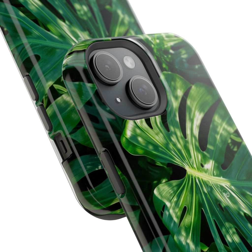 Samsung and iPhone Monstera Leaf Pattern Phone Case Impact-Resistant
