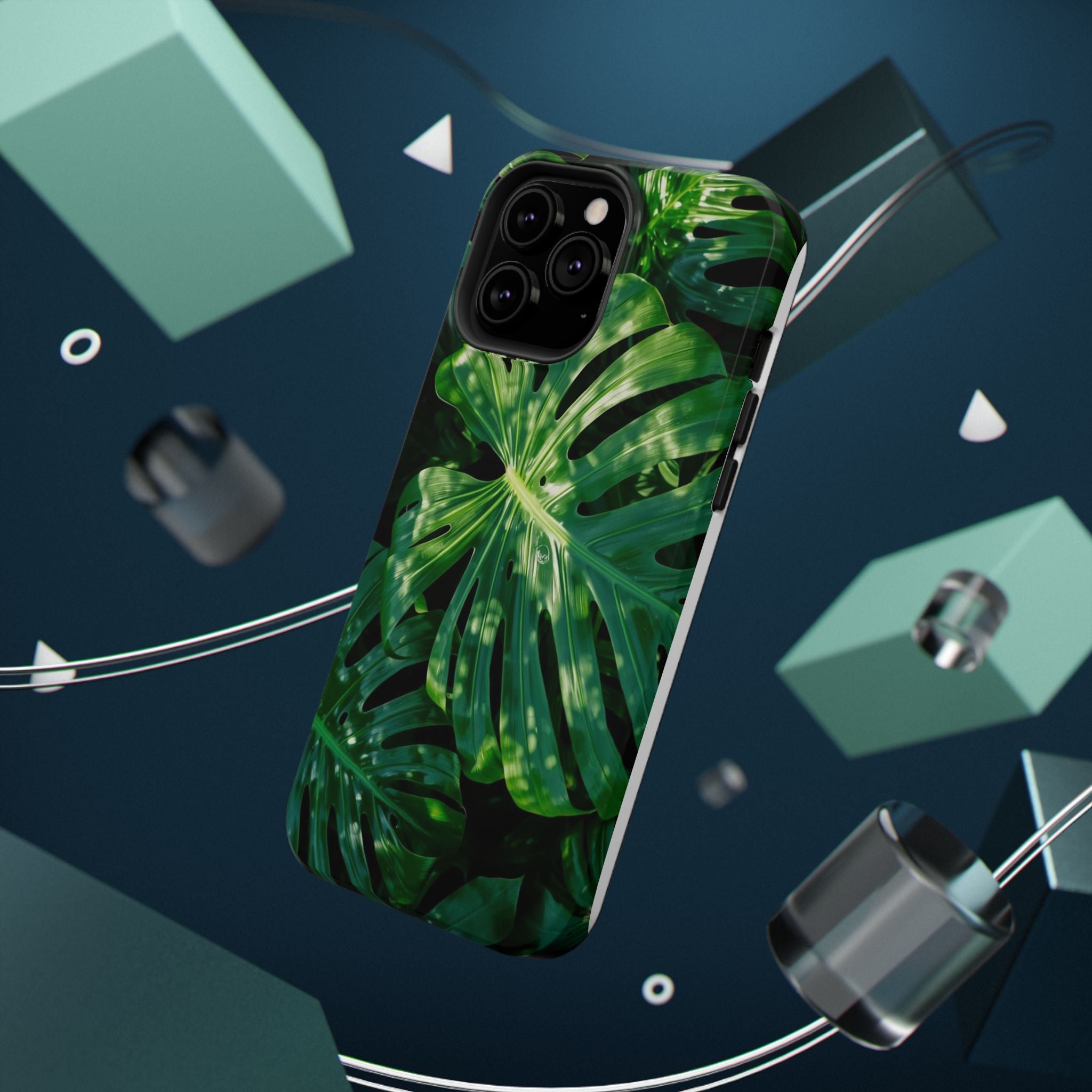 Samsung and iPhone Monstera Leaf Pattern Phone Case | Impact-Resistant Case