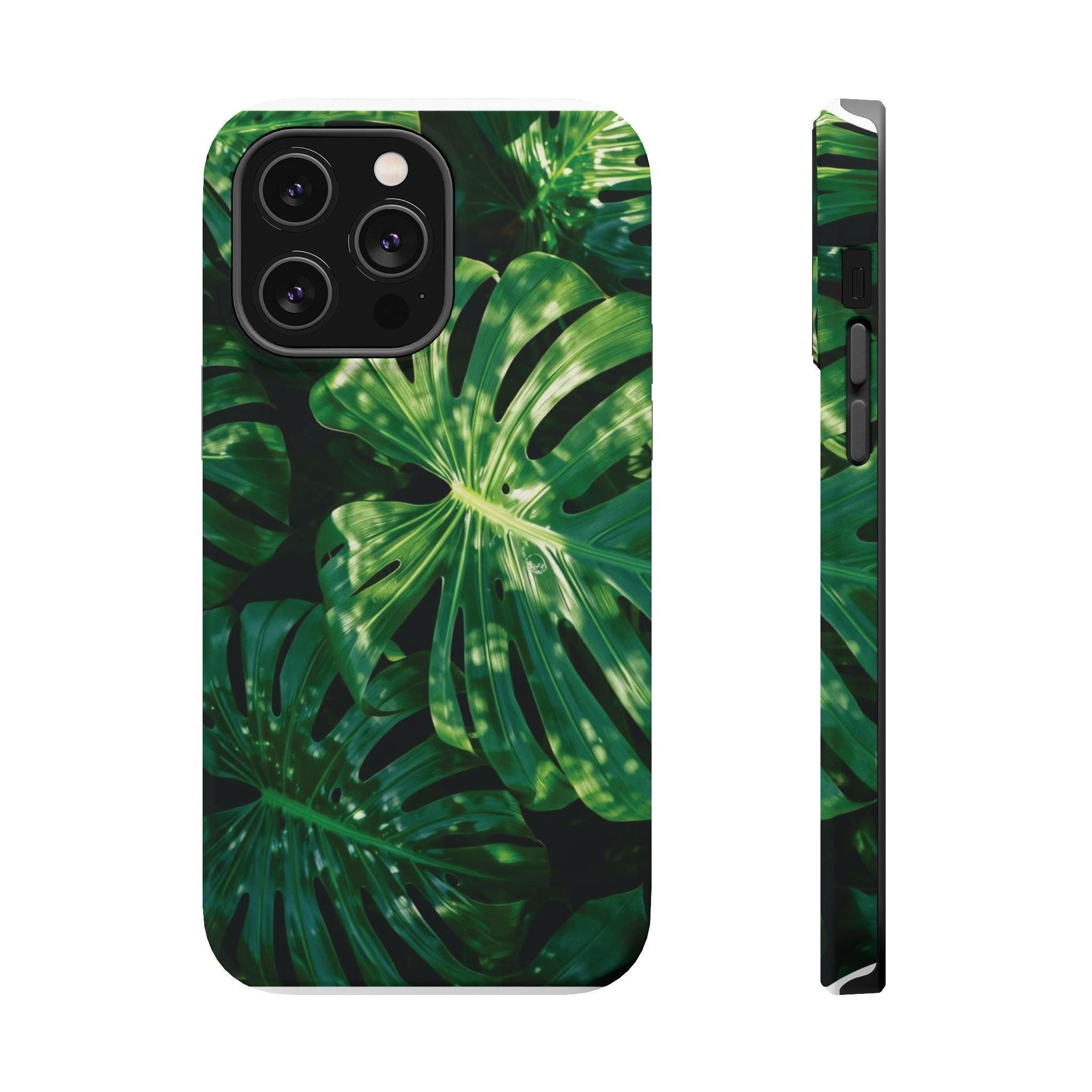 Magnetic iPhone Monstera Leaf Phone Case | Tropical Botanical Magnetic Impact-Resistant Case