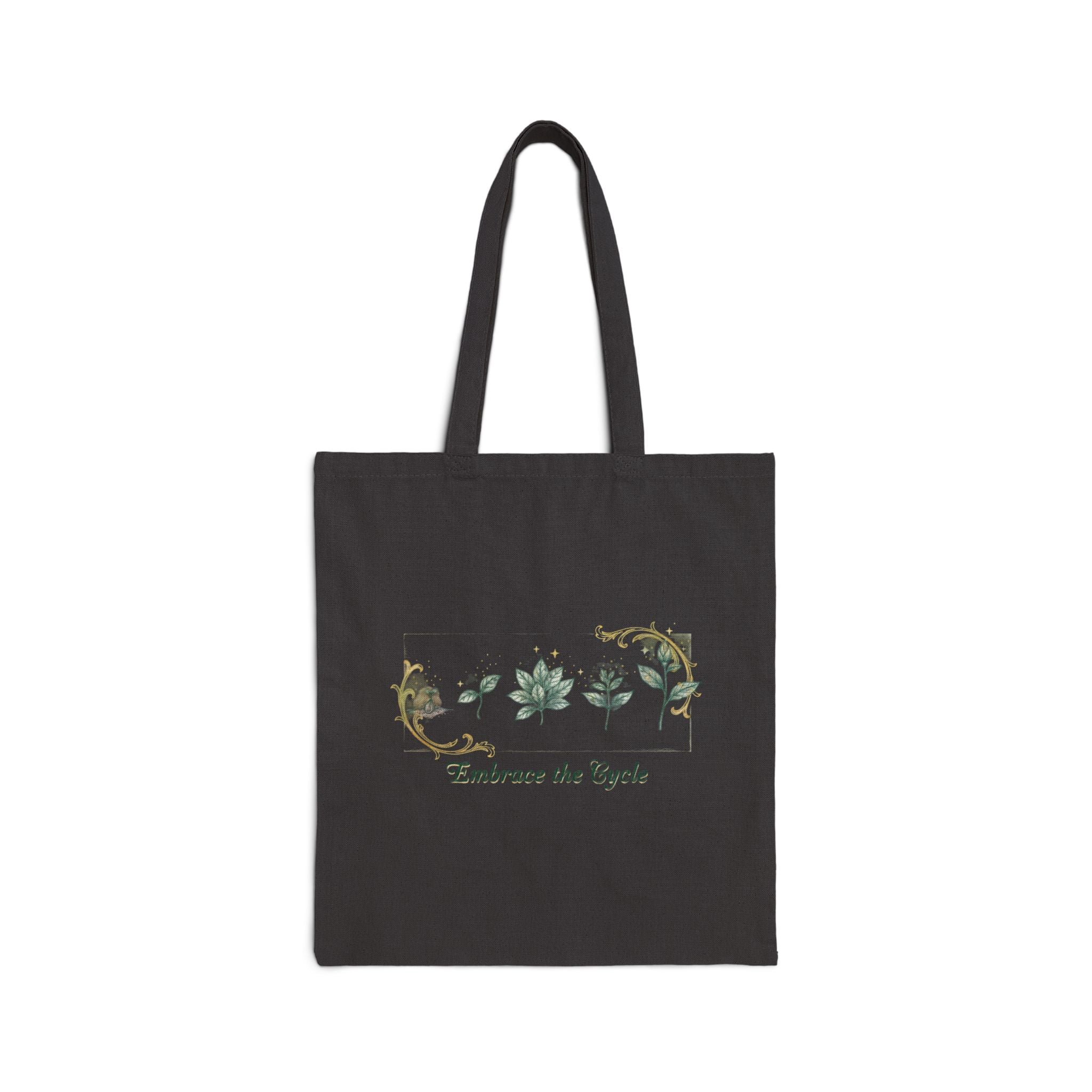 Plant Life Cycle Canvas Tote Bag | Botanical Diagram, Seed to Flower
