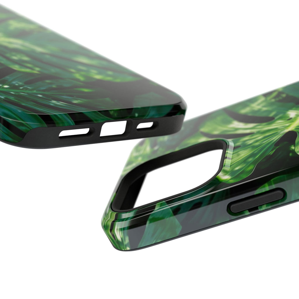 Samsung and iPhone Monstera Leaf Pattern Phone Case Impact-Resistant
