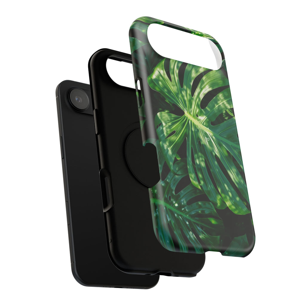 Samsung and iPhone Monstera Leaf Pattern Phone Case | Impact-Resistant Case