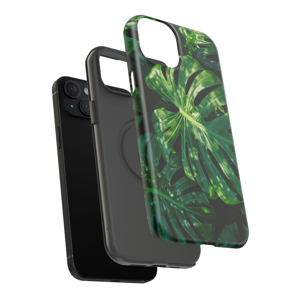 Samsung and iPhone Monstera Leaf Pattern Phone Case | Impact-Resistant Case