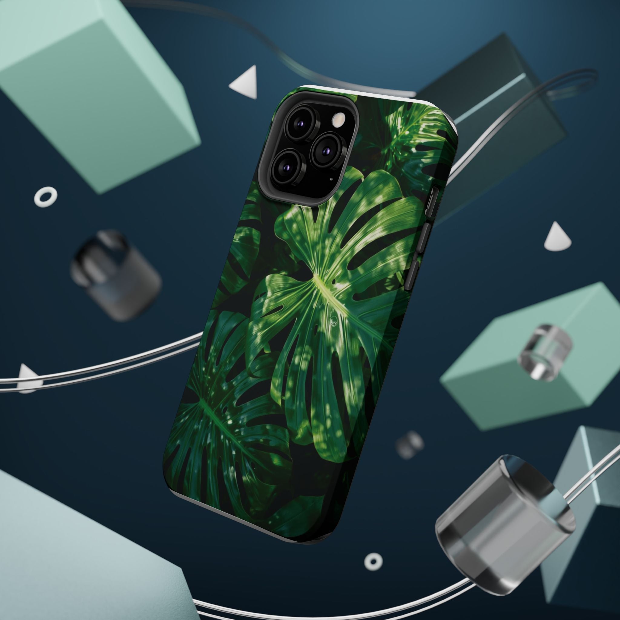 Magnetic iPhone Monstera Leaf Phone Case | Tropical Botanical Magnetic Impact-Resistant Case