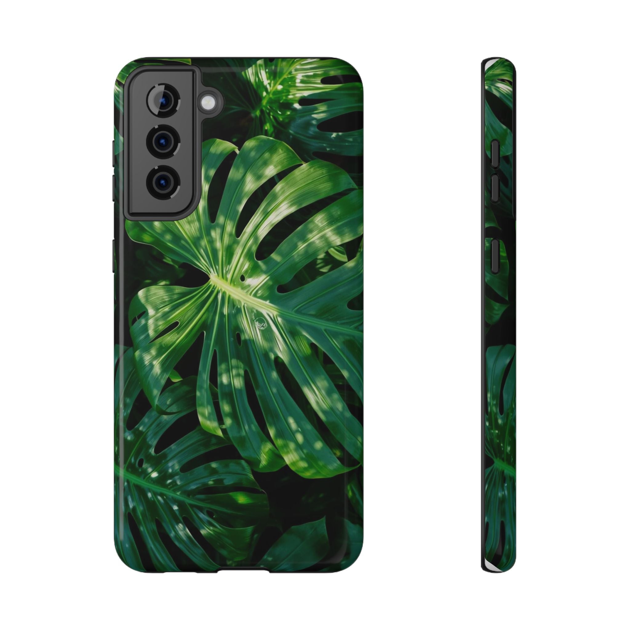 Samsung and iPhone Monstera Leaf Pattern Phone Case | Impact-Resistant Case