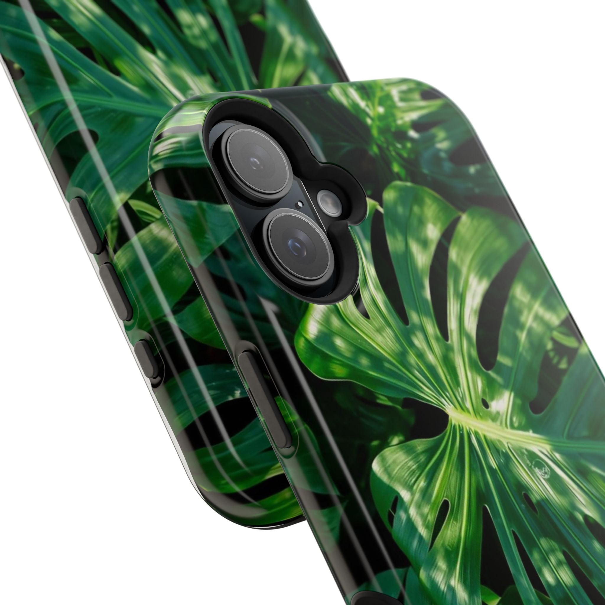 Samsung and iPhone Monstera Leaf Pattern Phone Case Impact-Resistant