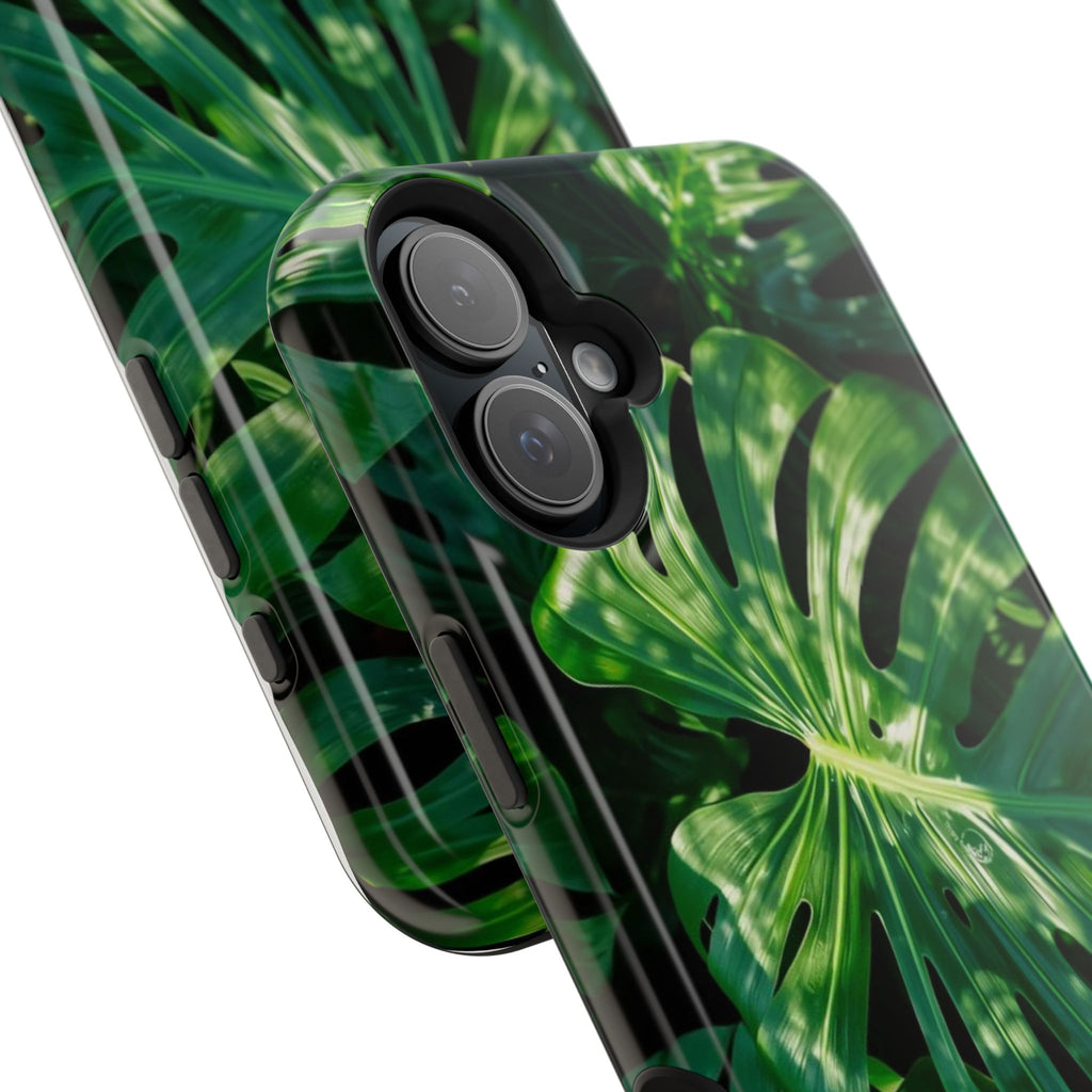 Samsung and iPhone Monstera Leaf Pattern Phone Case | Impact-Resistant Case