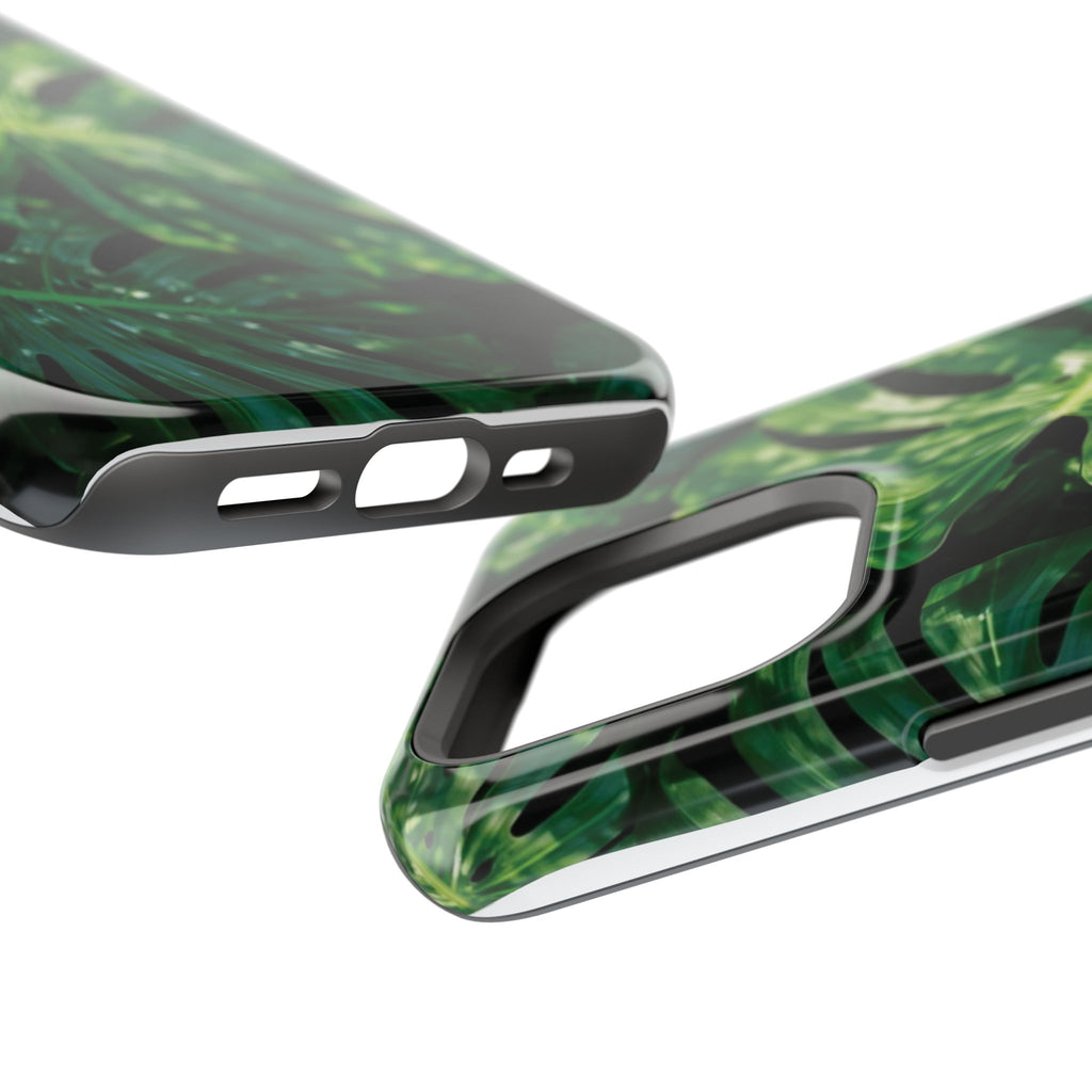 Magnetic iPhone Monstera Leaf Phone Case Impact-Resistant