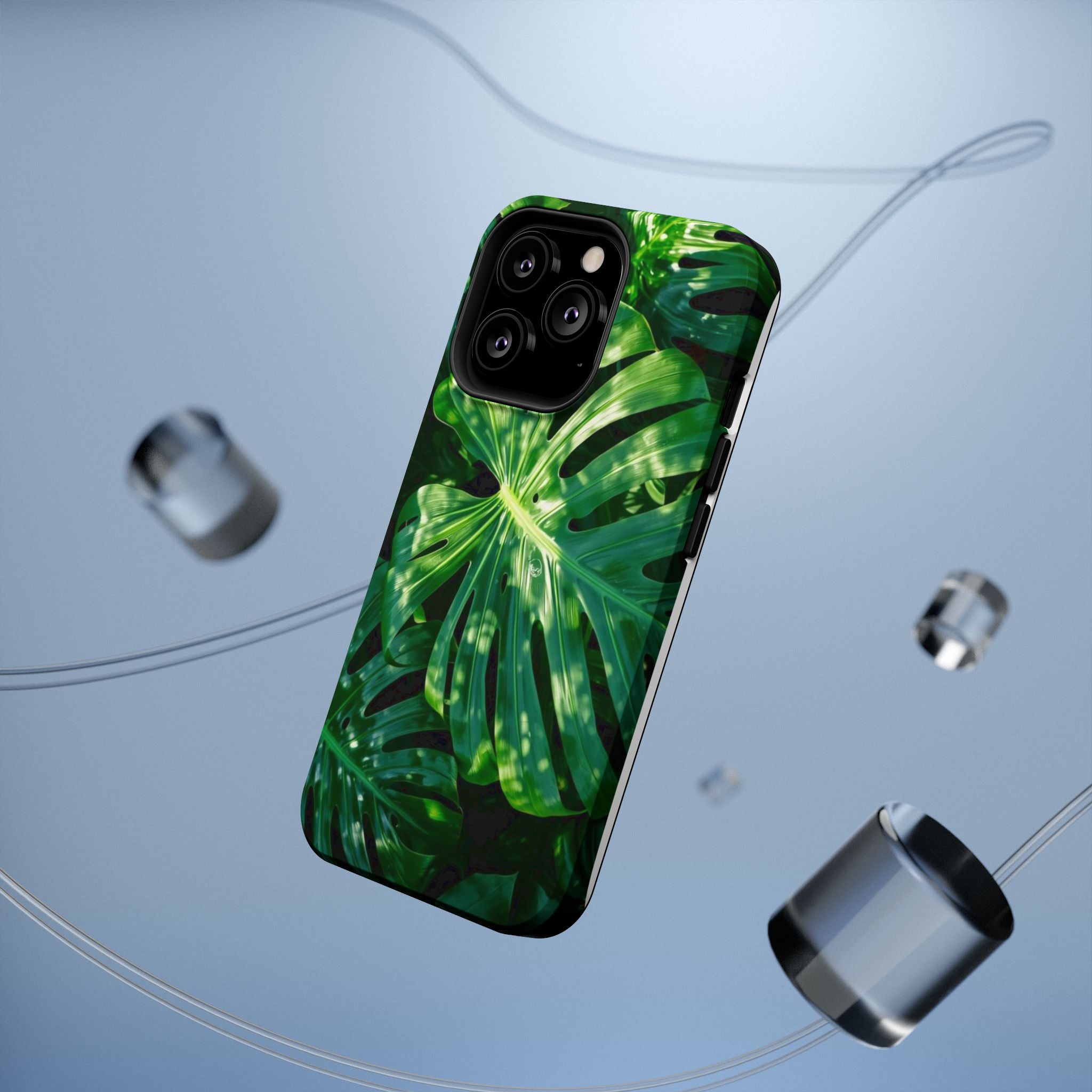 Samsung and iPhone Monstera Leaf Pattern Phone Case Impact-Resistant