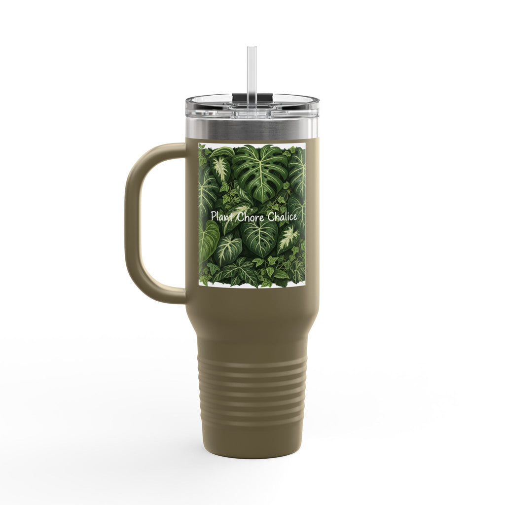 40oz Insulated Travel Mug - "Plant Chore" Design