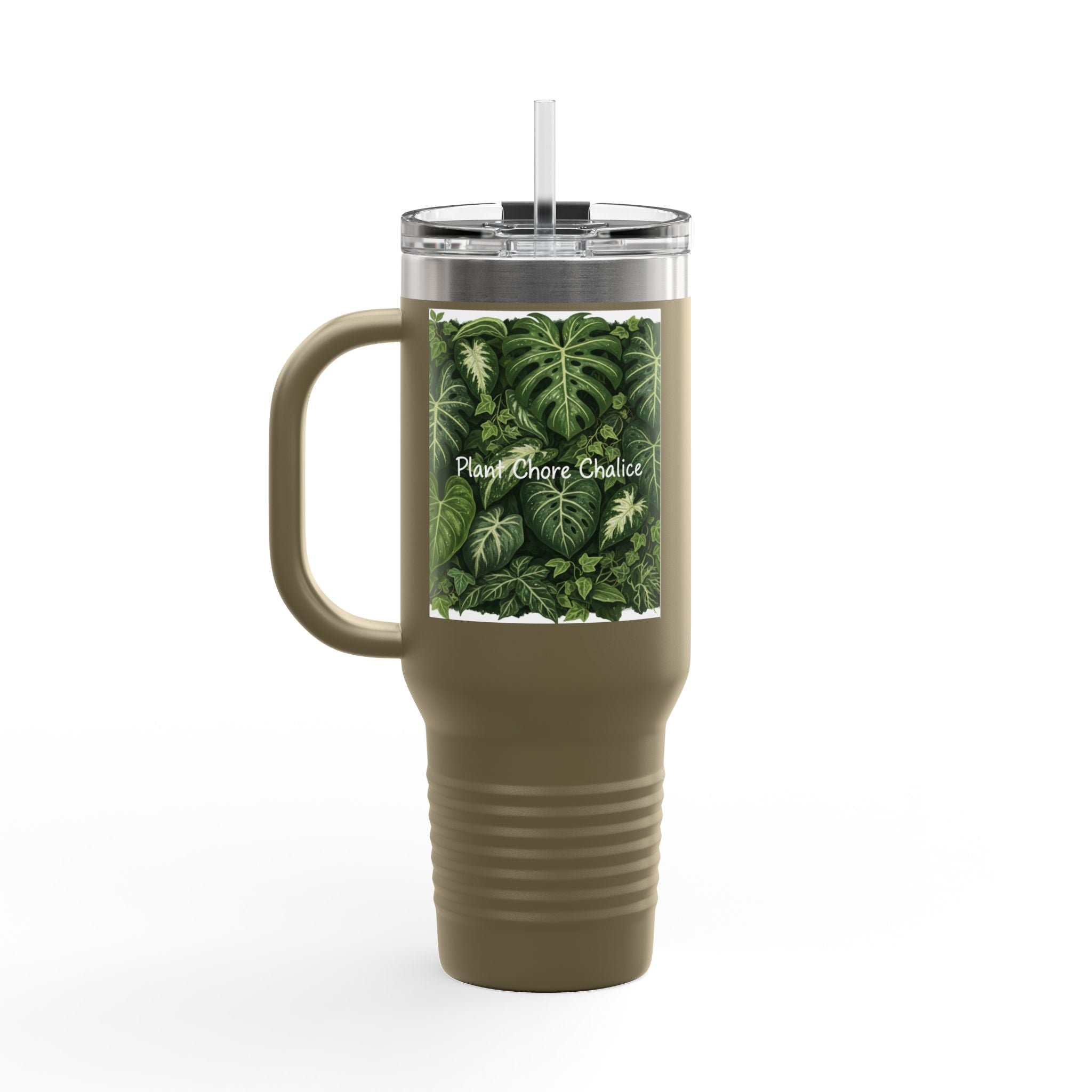 40oz Insulated Travel Mug - "Plant Chore" Design