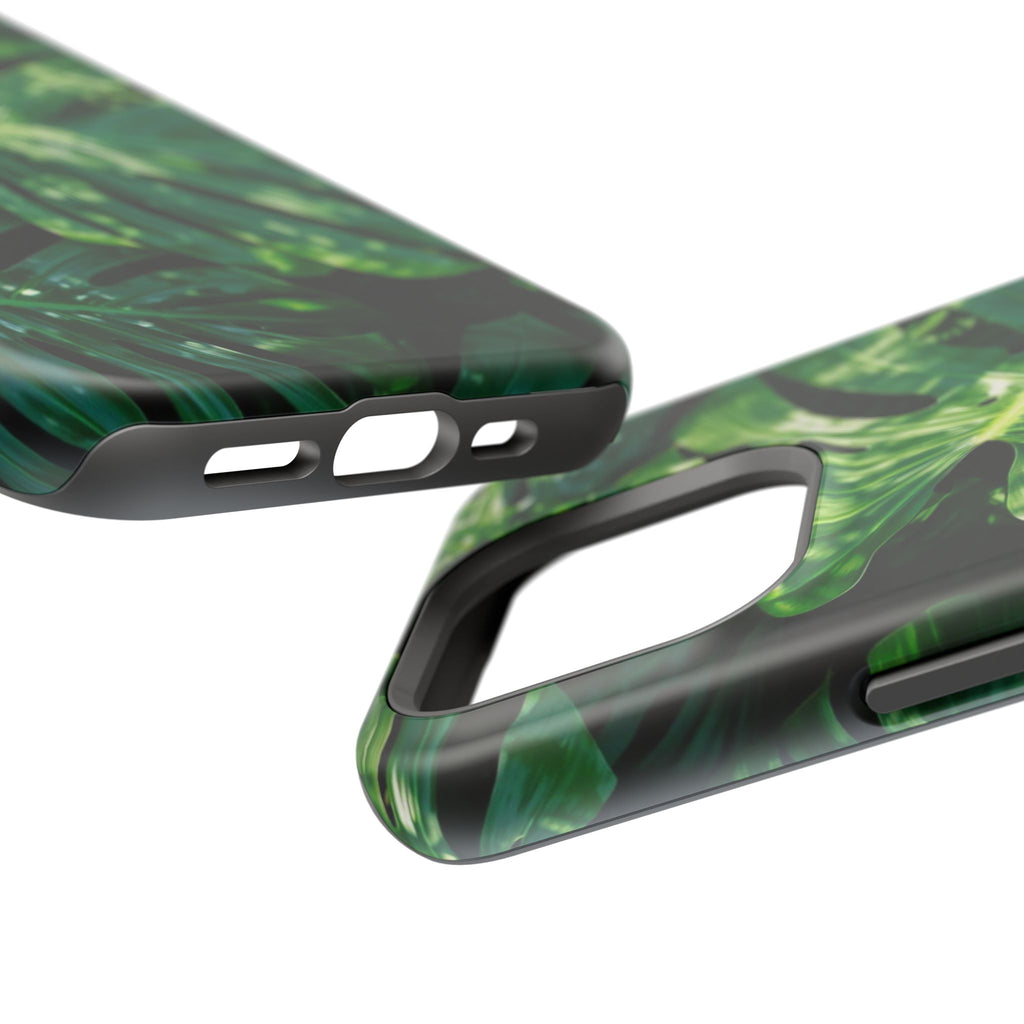 Samsung and iPhone Monstera Leaf Pattern Phone Case Impact-Resistant