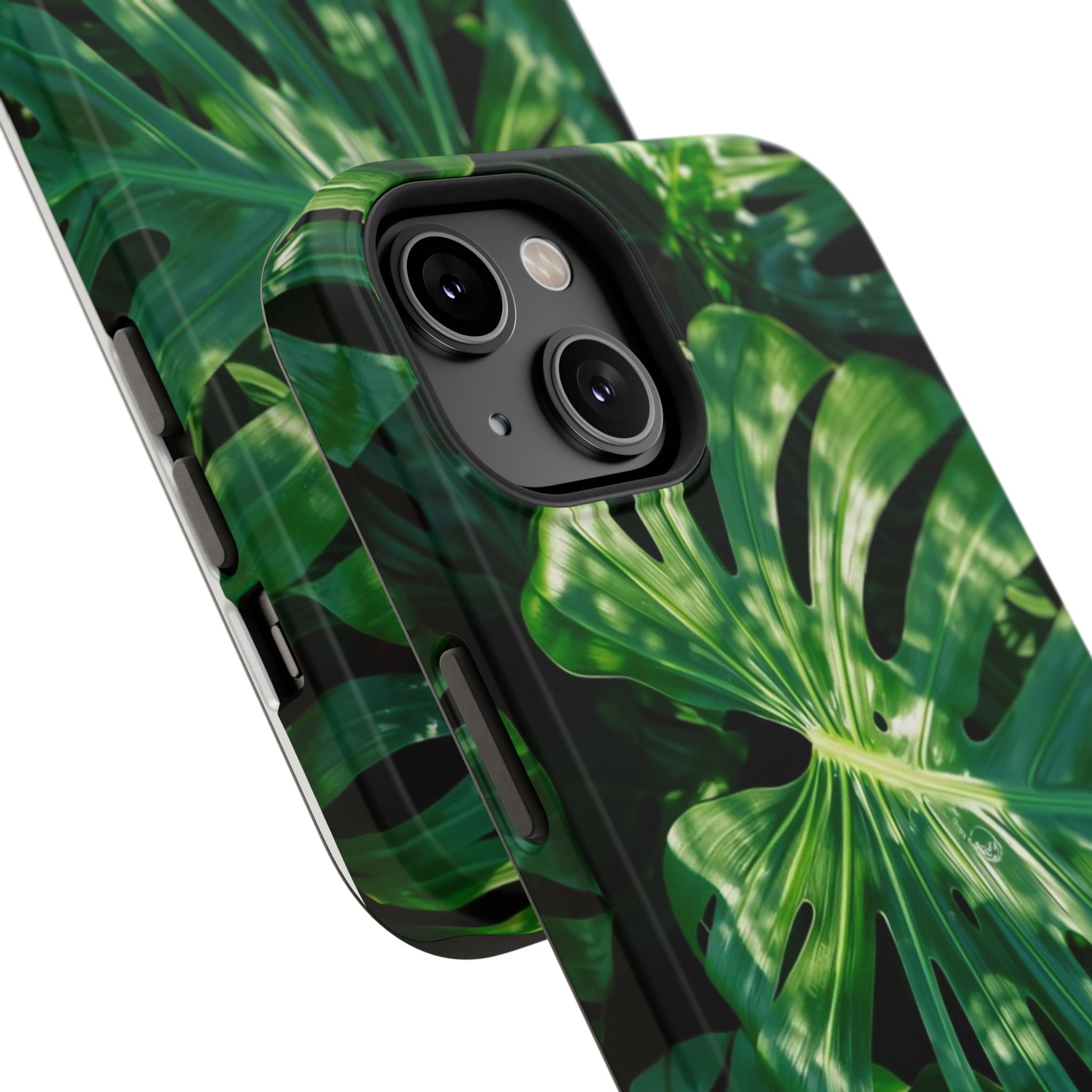 Samsung and iPhone Monstera Leaf Pattern Phone Case Impact-Resistant